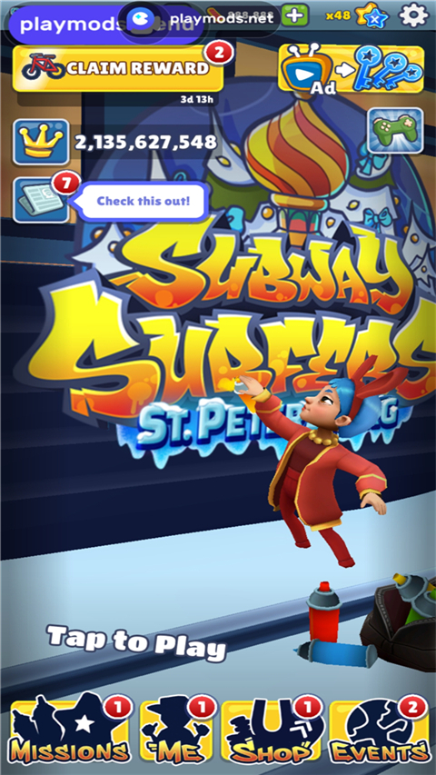 地铁跑酷playmods全地图版本v3.53.4